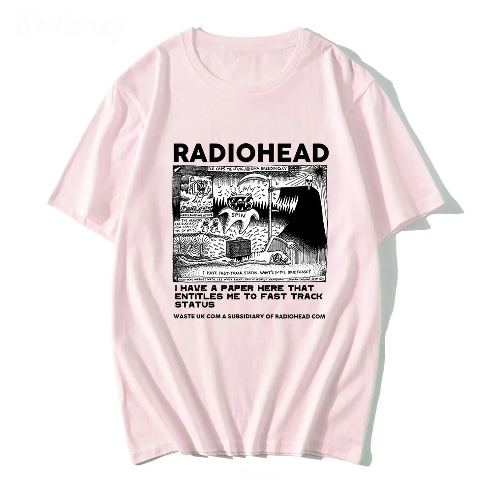 Radiohead التي شيرت الرجال خمر الكلاسيكية تيز أمريكا الشمالية جولة روك بوي Camisetas Hombre الهيب هوب جودة عالية قصيرة الأكمام عادية