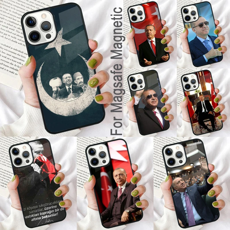 President Turkey Recep Tayyip Erdogan Magnetic Soft Phone Case for iPhone 16 Promax 15 Pro 13 14 Plus 11 12 Mini MagSafe Coque