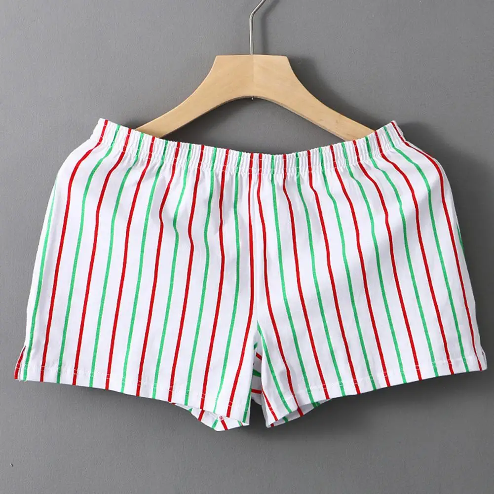 Colorful Stripe Design Men Shorts Men Elastic Shorts Men's Casual Striped Print Elastic Waist Shorts Loose Fit for Breathable