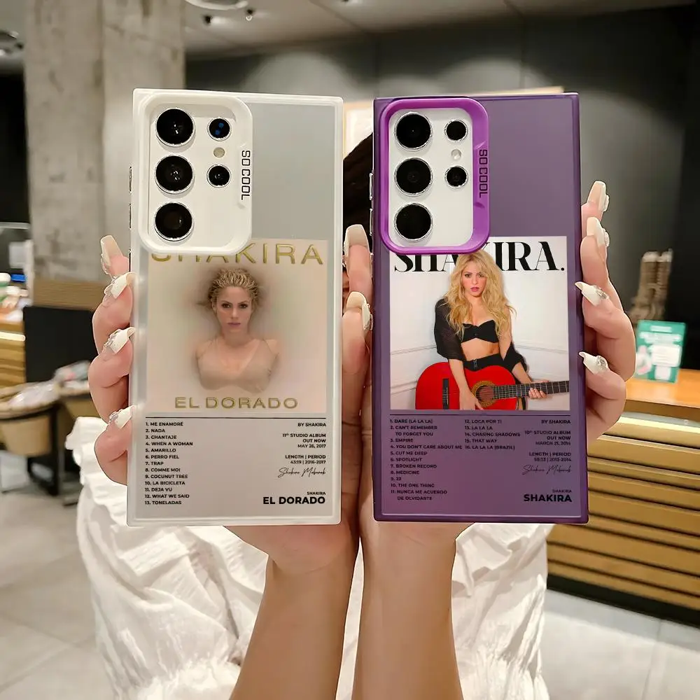 Singer S-Shakira Phone Case For Samsung Galaxy S25 S24 S23 S22 S21 Ultra Plus Laser Hard Colorful Matte Shockproof