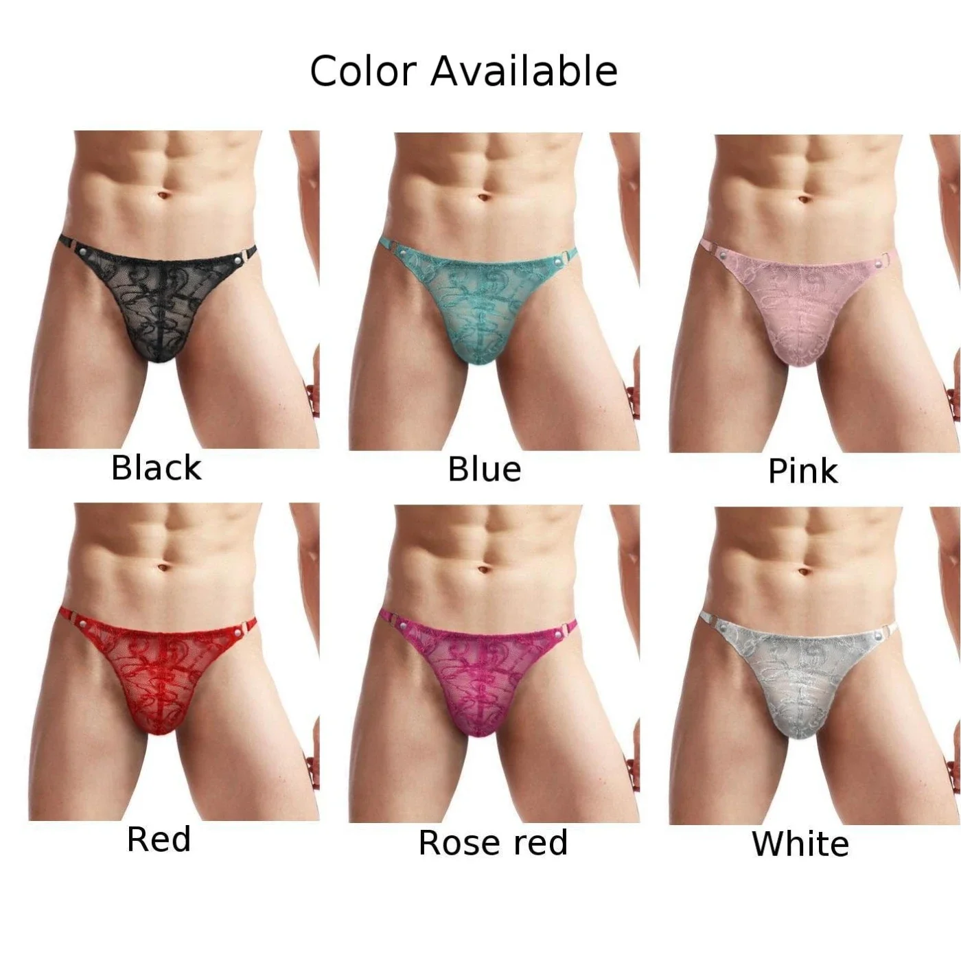 Quick Dry Underwear Men Sissy Panties Briefs Enhance T-Back Lace Low Rise Men\'s Fun Underwear Mens Panties Pouch