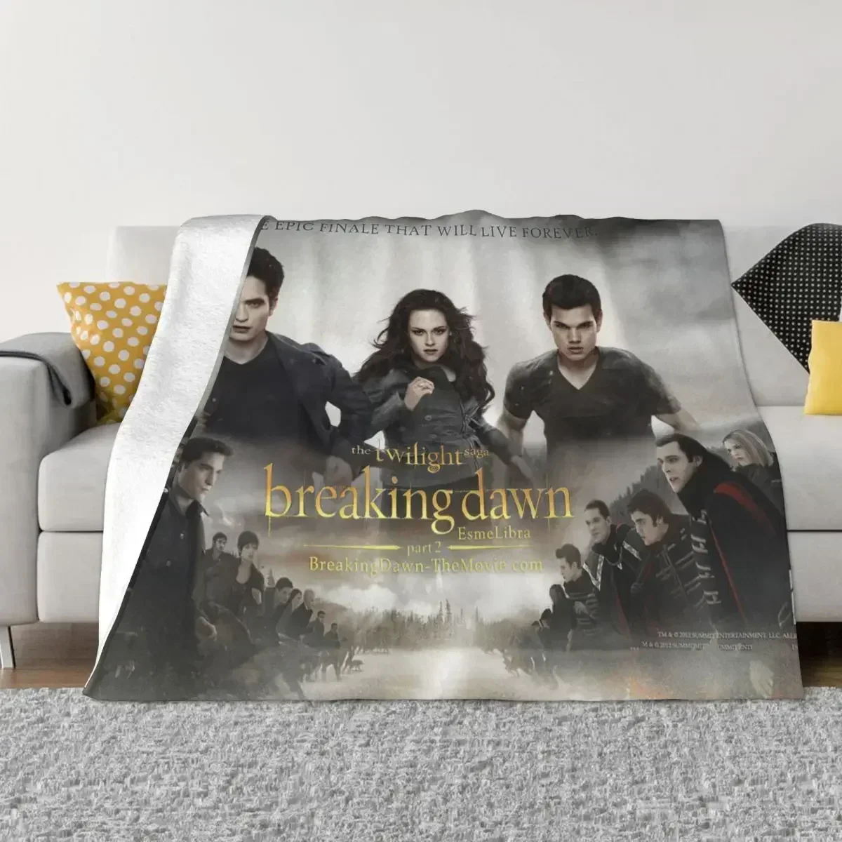 

The Twilight Saga Breaking Dawn Blankets Edward Bella Jacob Black Plush Vintage Soft Throw Blankets for Home Spring Autumn