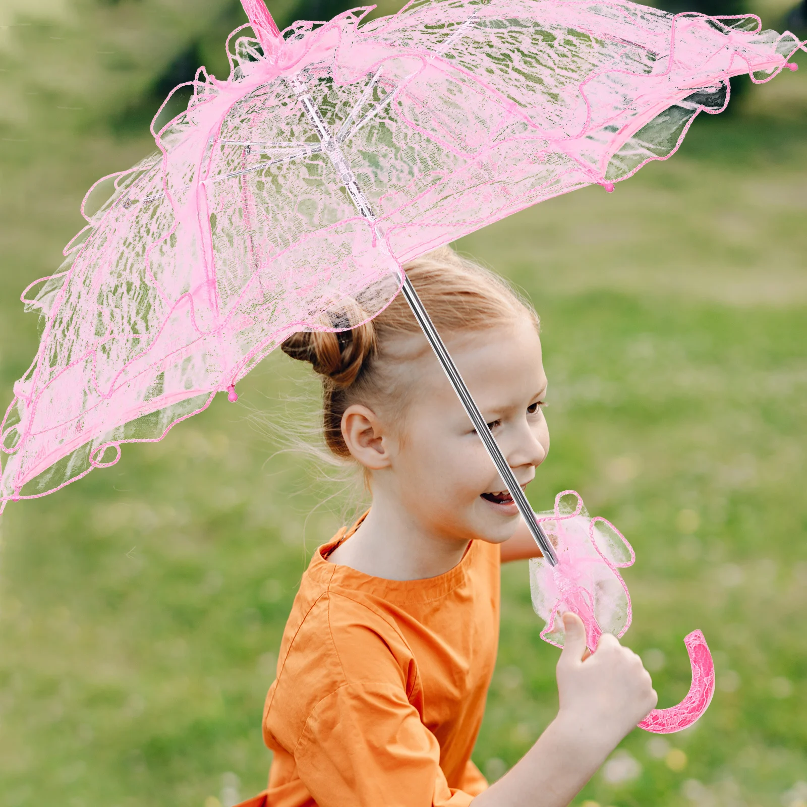 웨딩 우산 작은 핑크 수제 레이스 면 파라솔 신부 샤워 티 파티 사진 촬영 장식 빈티지 자수
