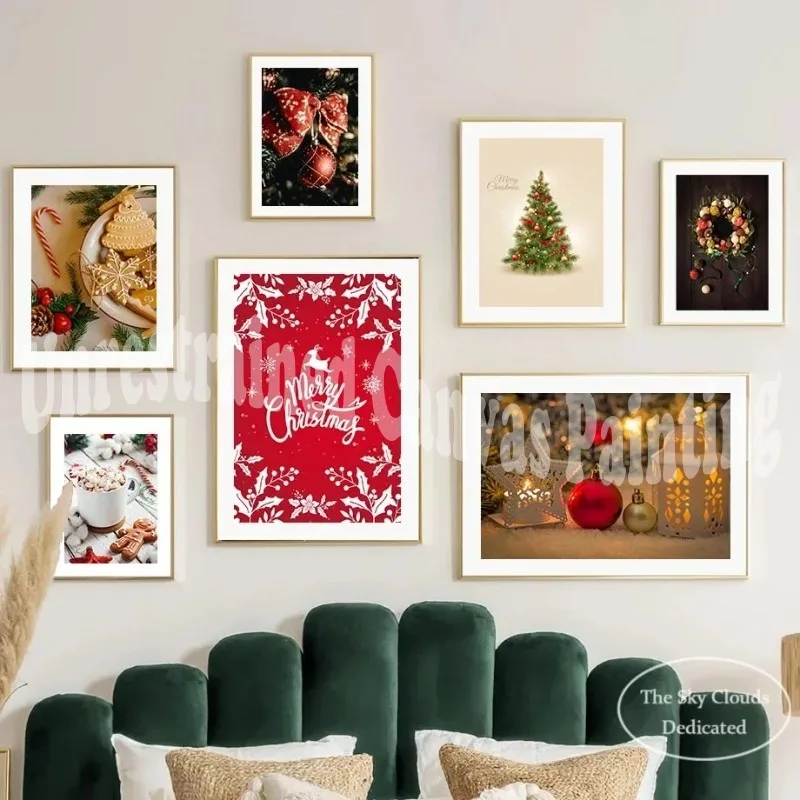 

Christmas Wall Art Canvas Painting Candy Santa Claus Decoration Poster and HD Printing Art Picture Living Room Home Decoration