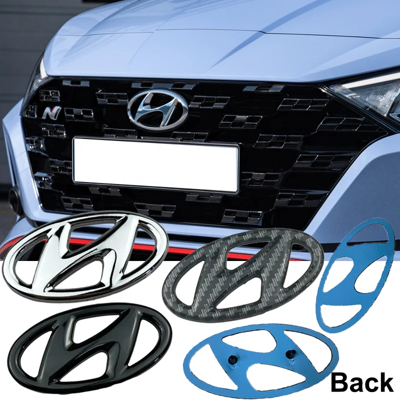 Adesivo emblema do carro para hyundai i30 i10 i40 i20 getz tucson ioniq local kona veloster elantra tronco traseiro capô dianteiro emblema logotipo