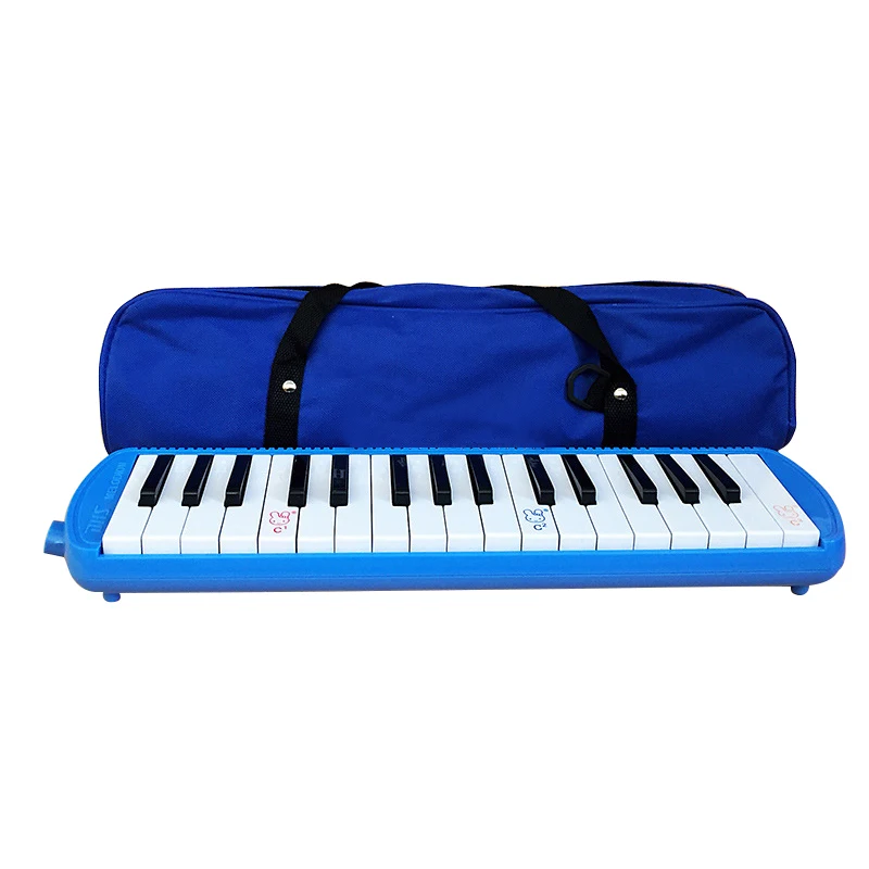 32 Key Melodica Instrument Keyboard Soprano Piano Style with Mouthpiece Tube Sets and Carrying Bag for Gift