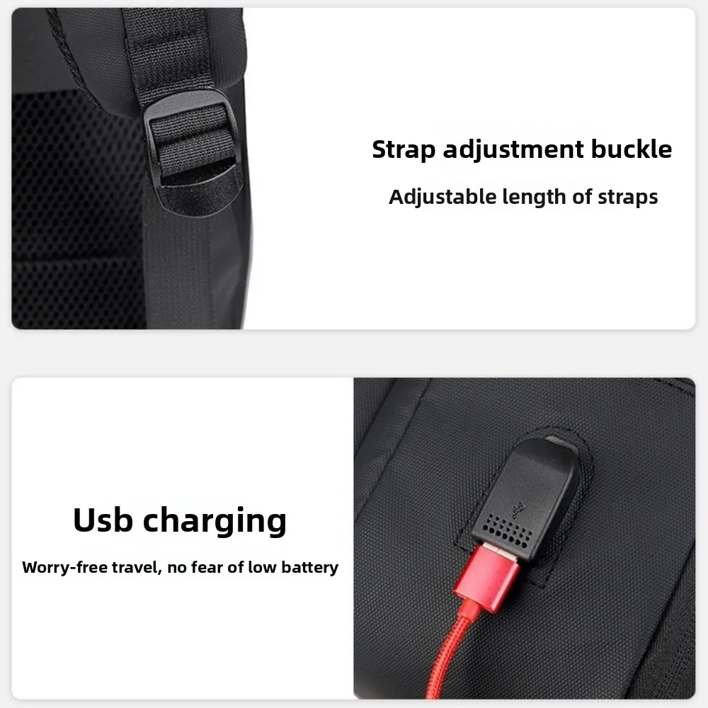 Fashionable Waterproof Business Trip Backpack Solid Color Large Capacity Shoulders Bag Breathable Men's Backpack Commute