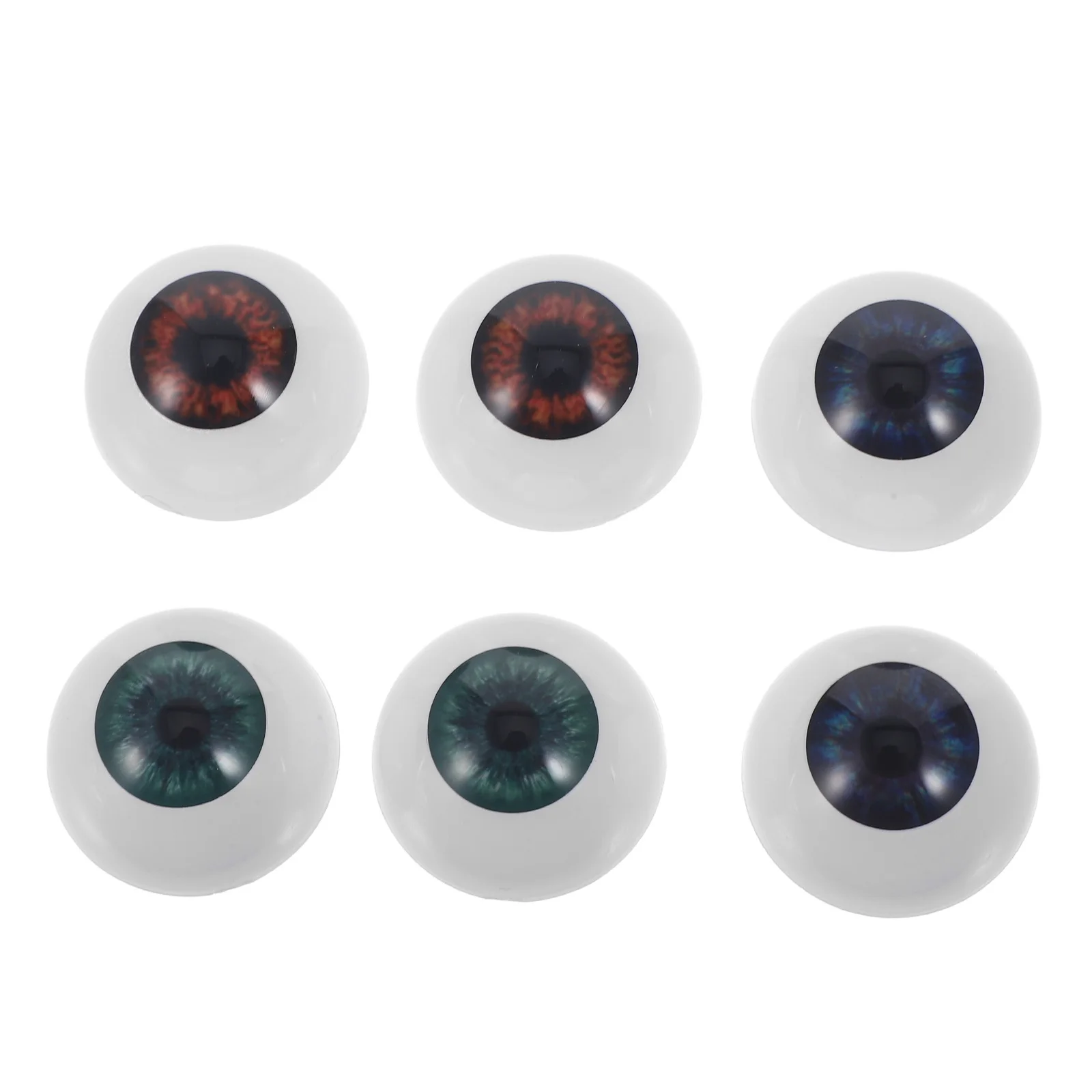 

3 пары акриловых полуглазных яблоков 22 мм, реалистичные накладные глаза для Хэллоуина, реквизит ужасов, косплей, кукла, глазное яблоко ужасов