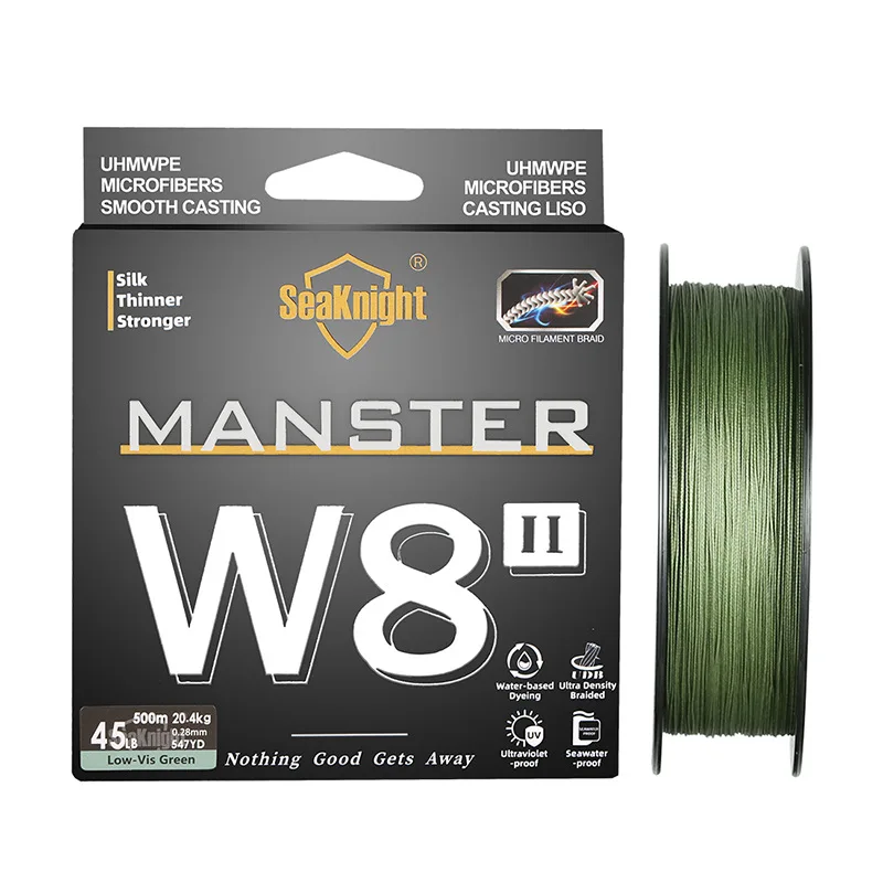 MS Series W8 Braided Fishing Line 500M 546YDS 8 Strands Wire PE Multifilament Line Carp Fishing 20 30 40 50 80 100LB