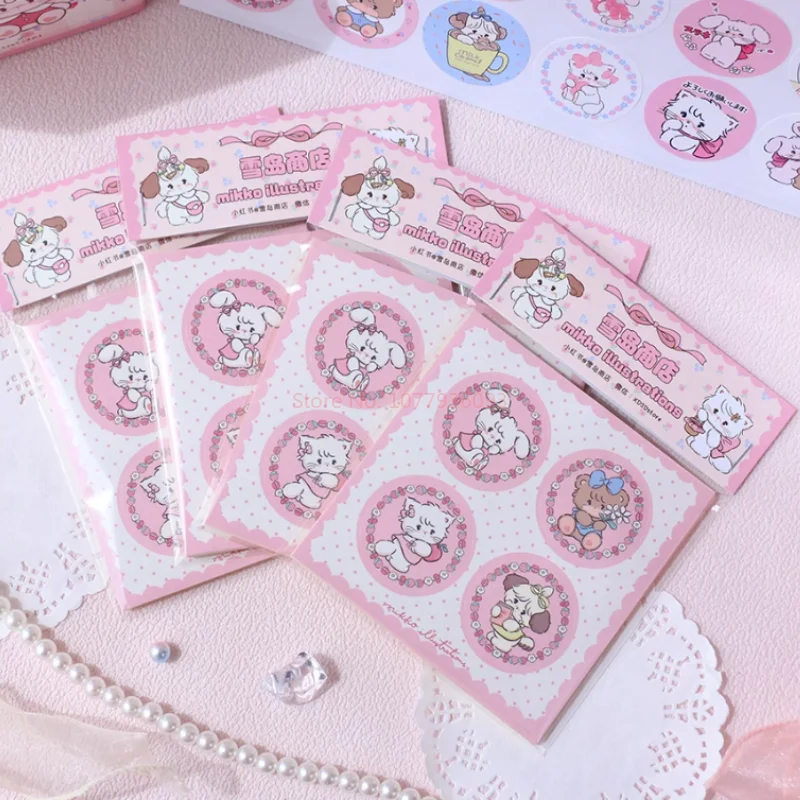 Mikko Sticker Adhesive Sealing Sticker Cute Bake Gift Packaging Bale Cute Sticker Authentic Joint Name Laptop Handbook Sticker