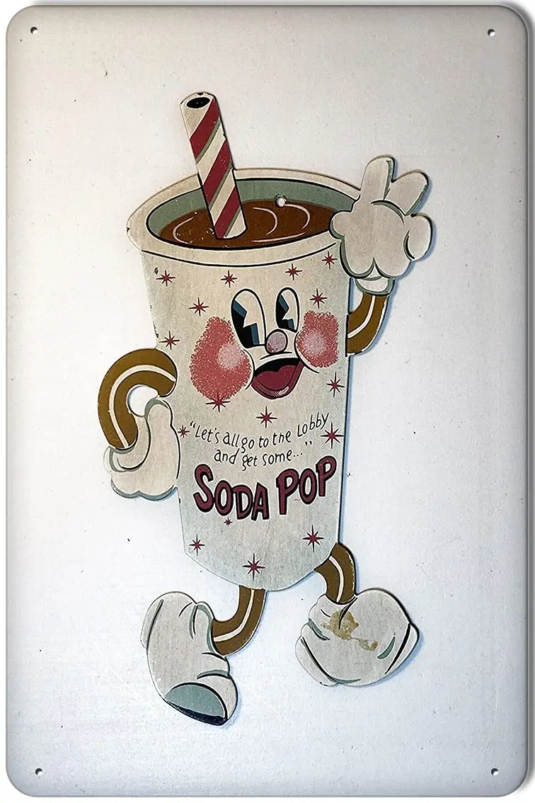 Все пойдем в вестибюль и получите газировку, Забавный металлический постер в стиле ретро, жестяные знаки, звёздочный металлический знак для мужчин и женщин