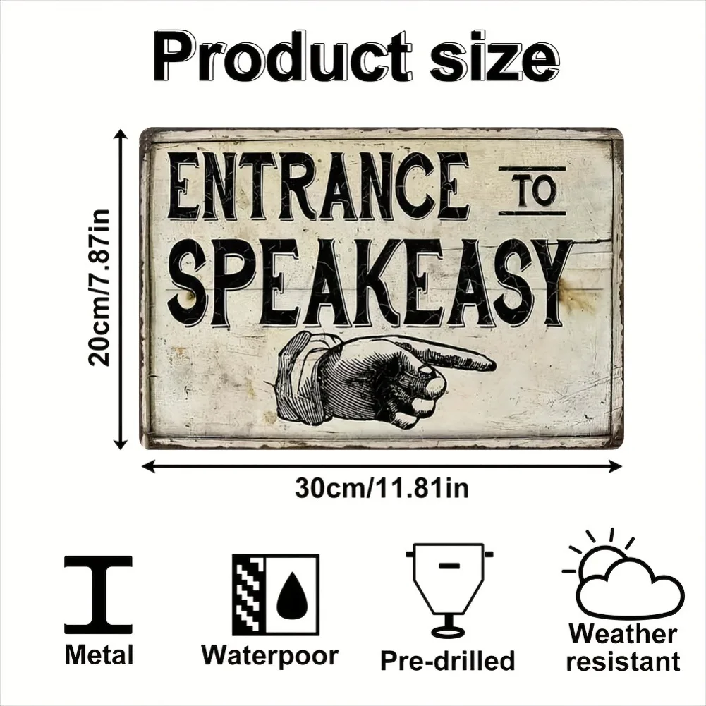 لافتة تشيكو كريك سبيكسي المعدنية غير اللامعة مقاس 8 × 12 بوصة - لوحة فنية جدارية ريفية من عشرينيات القرن العشرين، ديكور حظر غاتسبي العظيم باللون الأبيض/الأخضر/الأصفر/الأسود