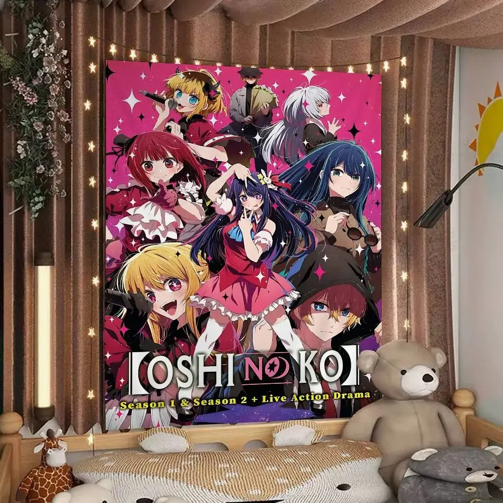 Japan Pop Anime Oshi No Ko Chart Tapestry Art Science Fiction Room Home Decor Cheap Hippie Wall Hanging