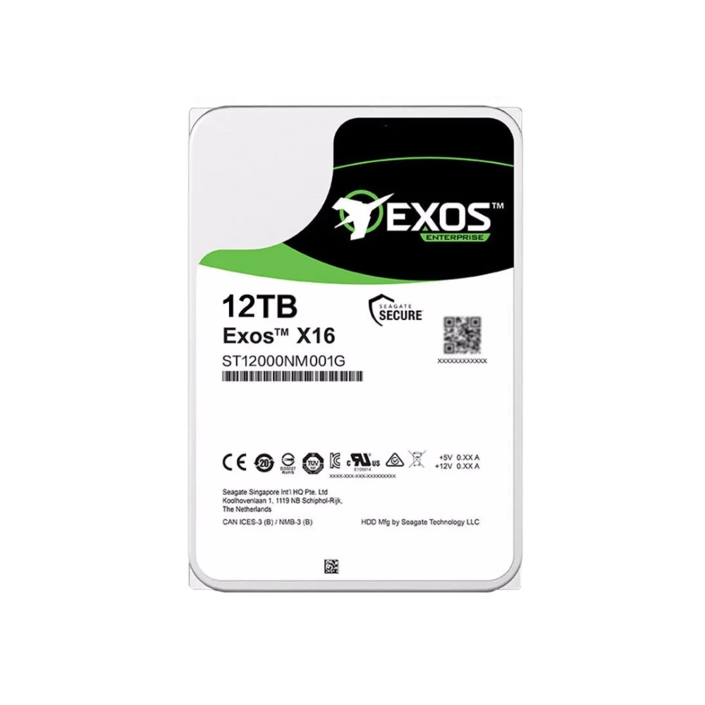 Оригинальный новый Exos X16 ST12000NM001G 12 ТБ 3,5 дюйма 6 Гбит/с 256 МБ SATA3 7200 об/мин Жесткий диск Enterprise HDD