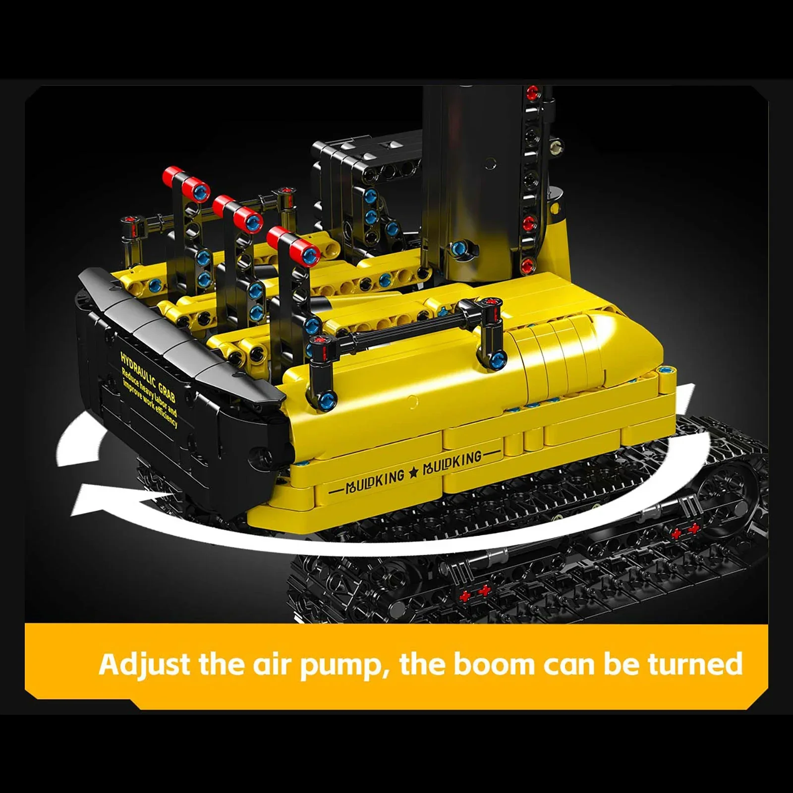 866PCS Hydraulic Log Grapple Model Building Blocks with Mechanical Crane Multi-Gear Control Pneumatic Parts for STEM Education