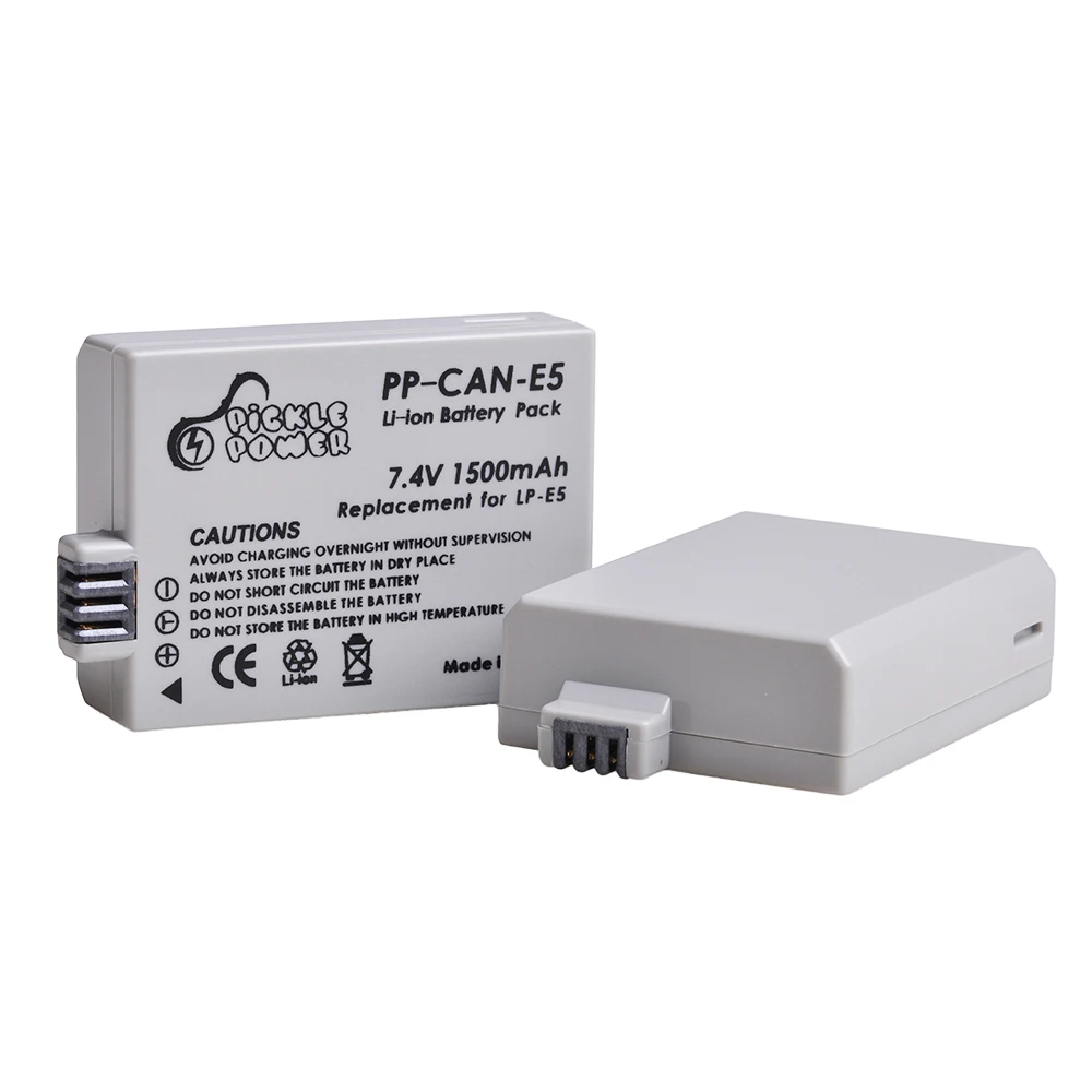 1500mAh LP-E5 Camera Li-ion Battery LPE5 LP E5+PD 20W Fast Dual Charger for Canon 450D 500D 1000D Kiss X2 X3 F Rebel XS XSi T1i