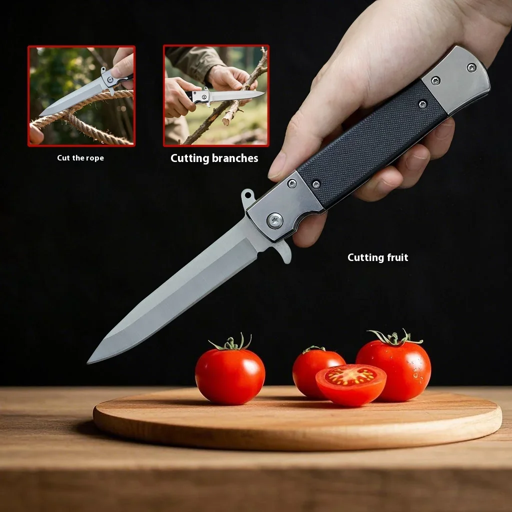 Outdoor Portable Folding Knife - Multi-Purpose Stainless Steel Survival Tactical Knife with High Hardness image 5