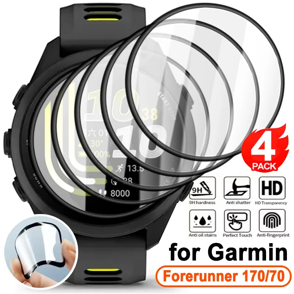 

4-1Pcs PMMA Protective Film for Garmin Forerunner 70 Anti-scratch HD Full Coverage Screen Protector for Garmin Forerunner 170/70