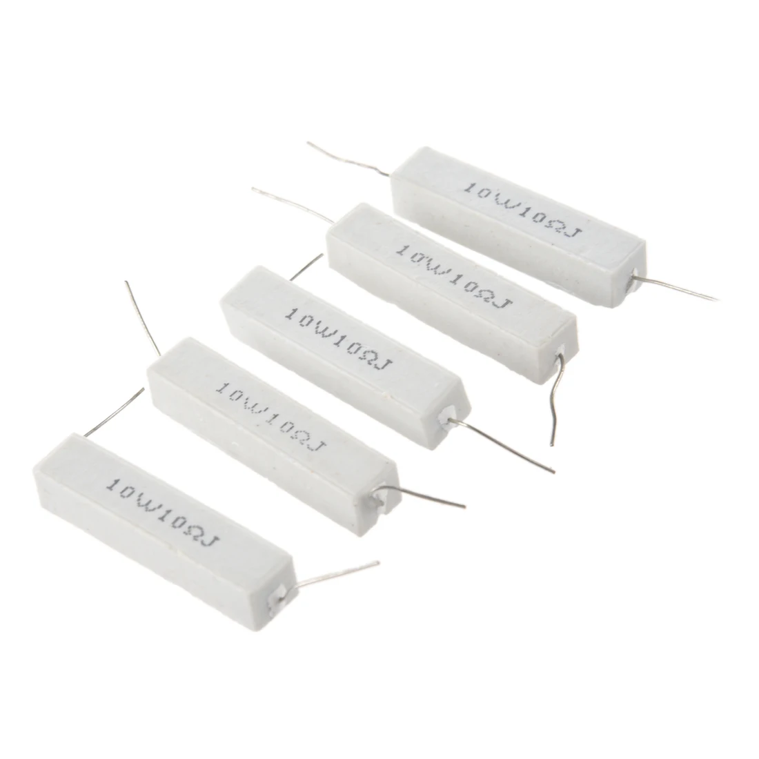 10W 10 Ohm 5% Winding Ceramic Cement Power Resistor x 5