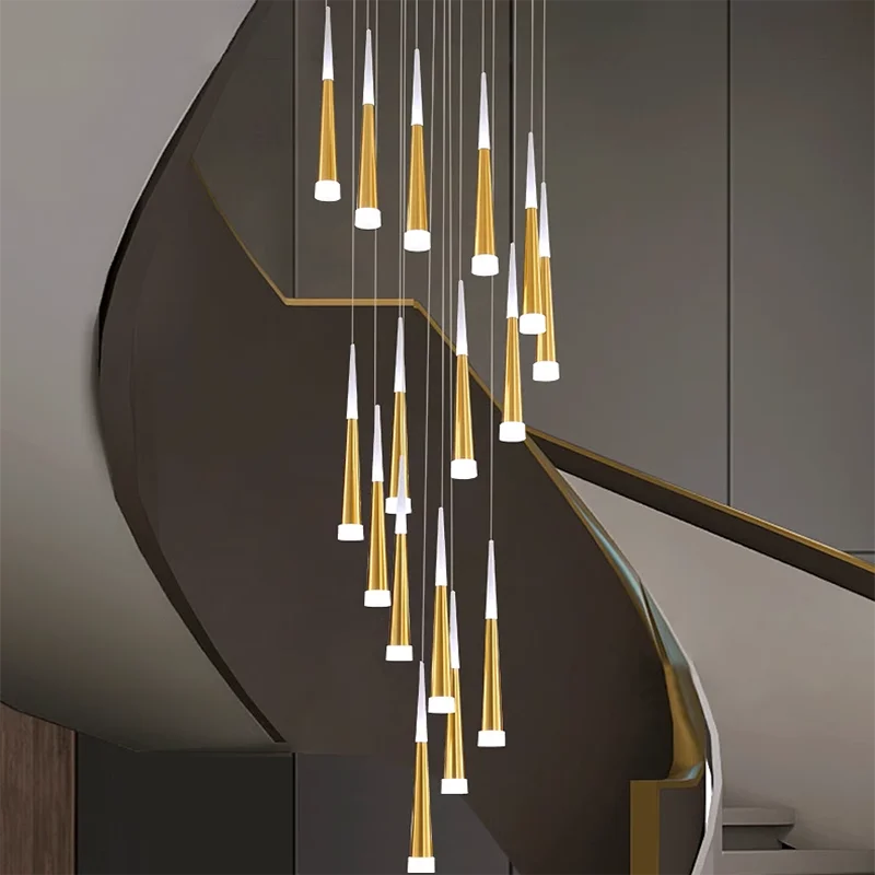 

Nordic Pendant Lights Home Decoration Simple Personality Luxury Post-modern Chandelier Multi For Staircase High Ceiling Entrance