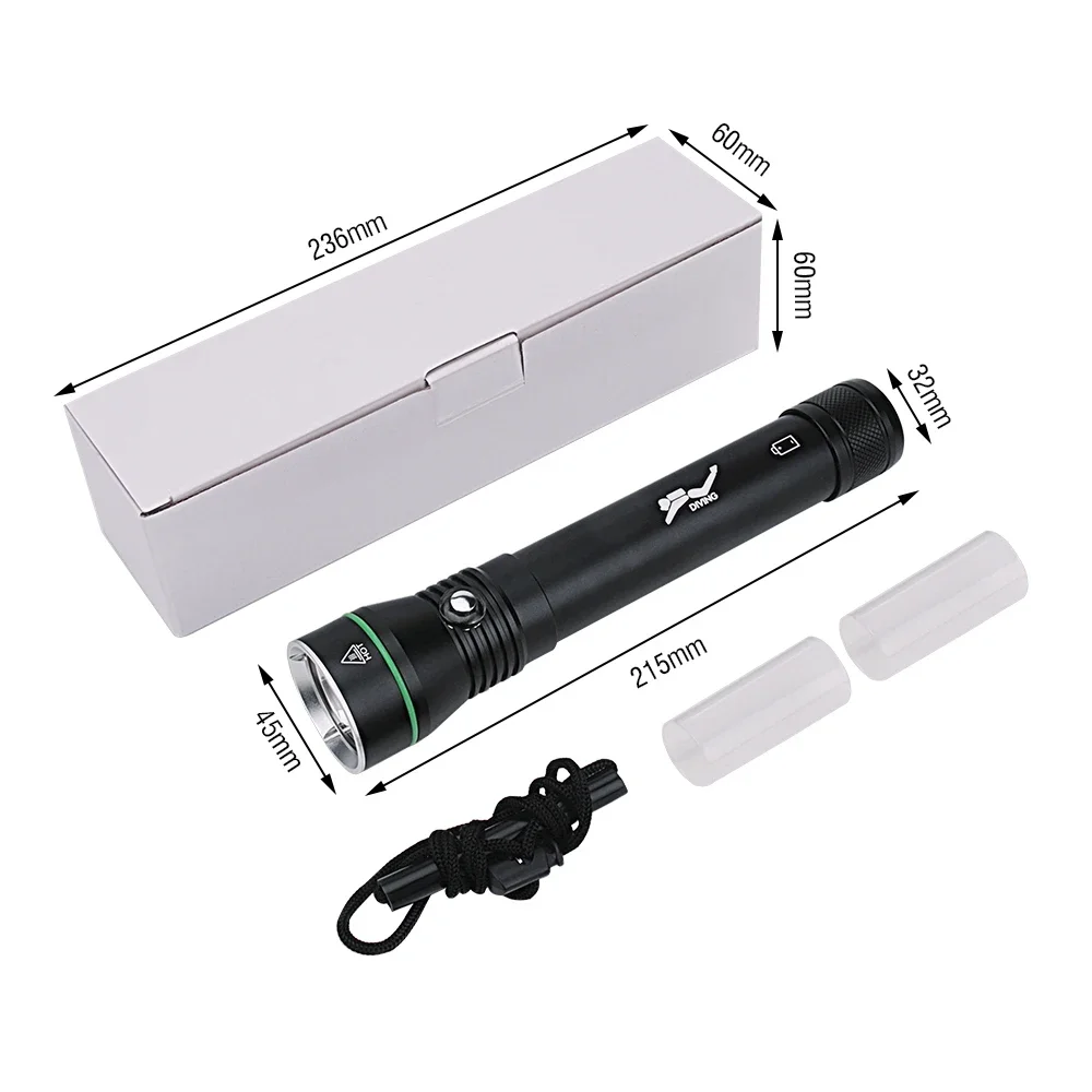 BORUiT S4 2000LM XHP50 LED linterna de buceo subacuática 110M IPX8 antorcha impermeable linterna de pesca submarina