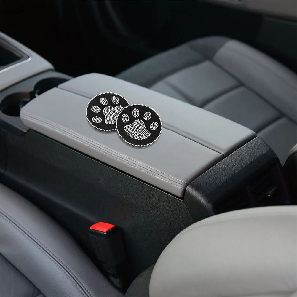 

4pcs Bling Car Console Coasters Rhinestone Cute Cartoon Cup Mats For Car Holder Decor Automotive Interior Accessories