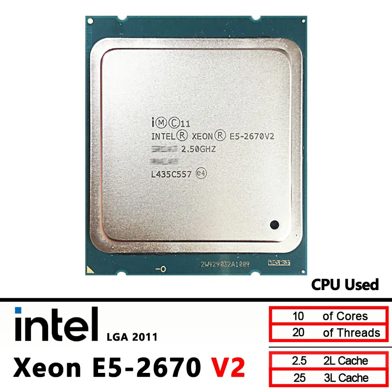 

Intel Xeon 2670V2 E5 2670 V2 Used 10-Core 2.5GHz 115W CPU Processor LGA 2011