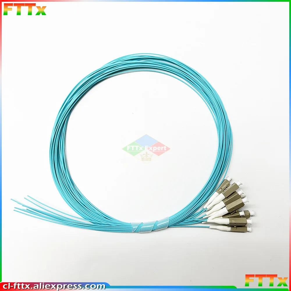 50Pcs/Lot LC/UPC OM3 Fiber Optic Pigtails MM G652D SX Core 0.9mm Optical Pigtail LSZH Jacket