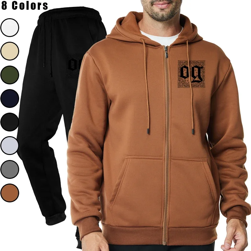 

Мужской спортивный костюм высокого качества с принтом, хит продаж и толстовки с капюшоном, комплект из 2 предметов, повседневный спортивный костюм