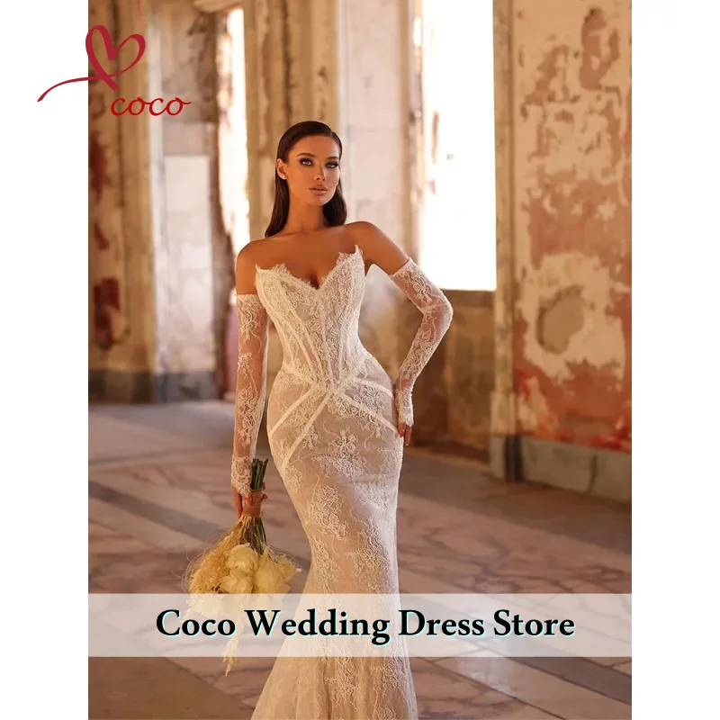 Customized Luxurious Off The Shoulder Wedding Dresses Sexy Charming Trumpet Bridal Gowns Engagement Banquet Vestidos De Novias