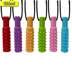 Anneau de dentition en Silicone pour bébés, collier à mâcher, pendentif sensoriel, jouets à moteur Oral, outils de thérapie pour autisme, tdah, produits pour enfants