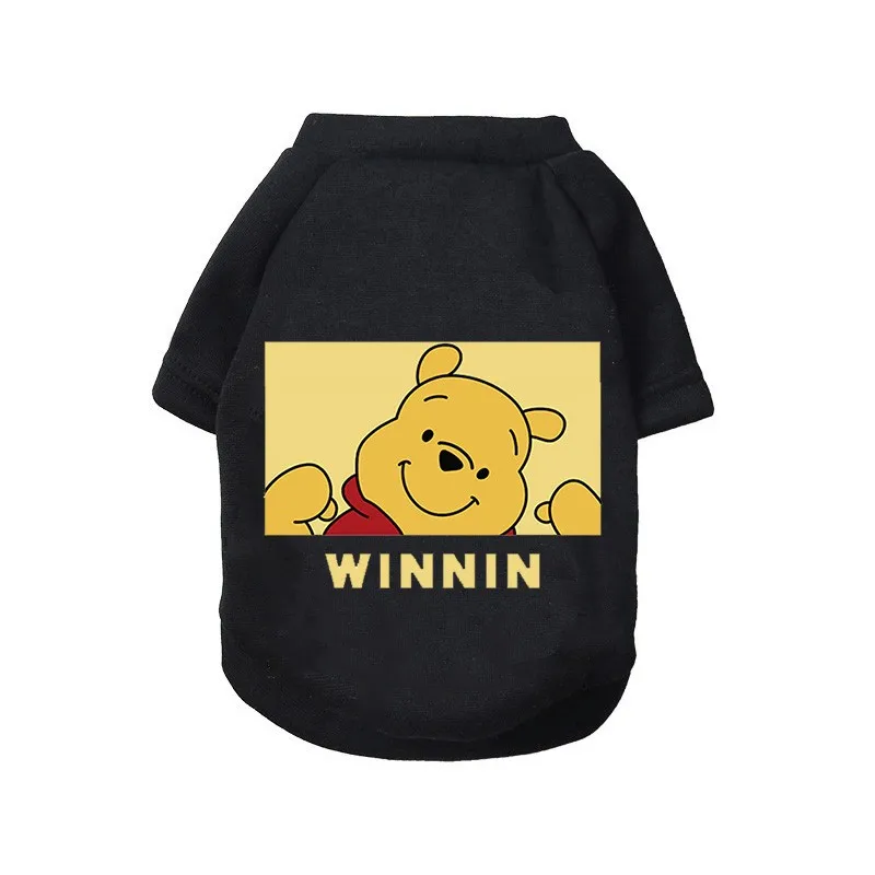 Disney Winter Pet Dogs Clothes Cute Winnie The Pooh Dogs Hoodies Cotton Plus Warm For Small Medium Dogs Clothing French Bulldog