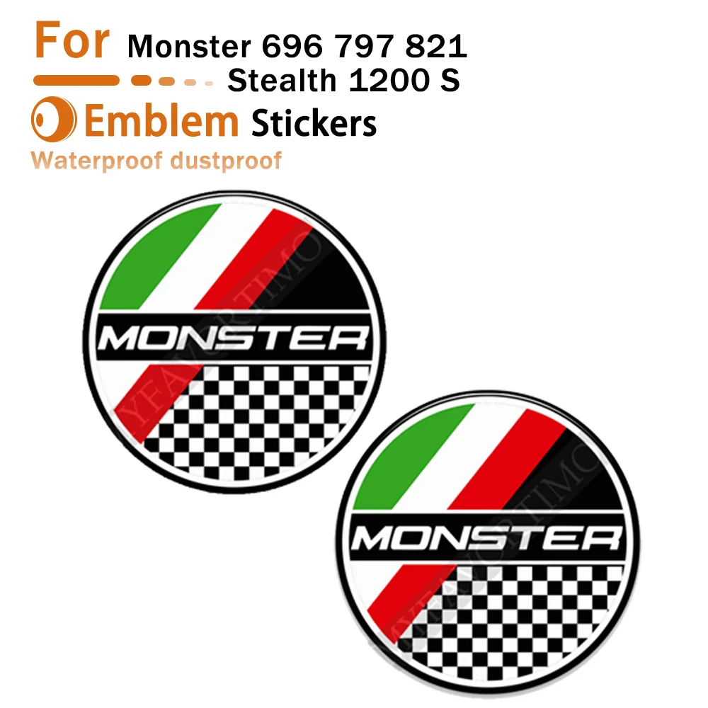 

Motorcycle 3D Gel Sticker FOR Ducati Monster 696 797 821 Stealth 1200 S Fuel Tank Pad Applique Moto Emblem Protection Board Kit