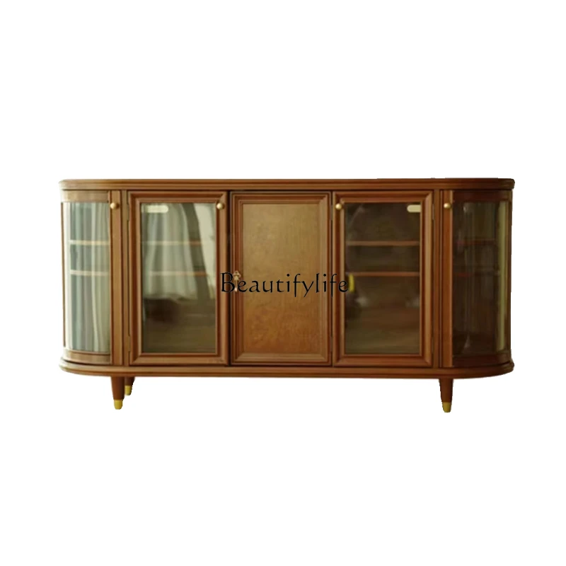 

French retro entrance cabinet antique audio-visual TV acrylic glass locker