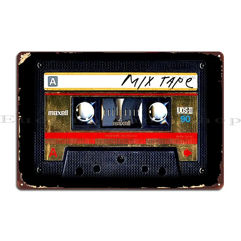 Retro Cassette Mix Tape Metal Plaque Poster Club Bar Party Designing Custom Club Tin Sign Poster