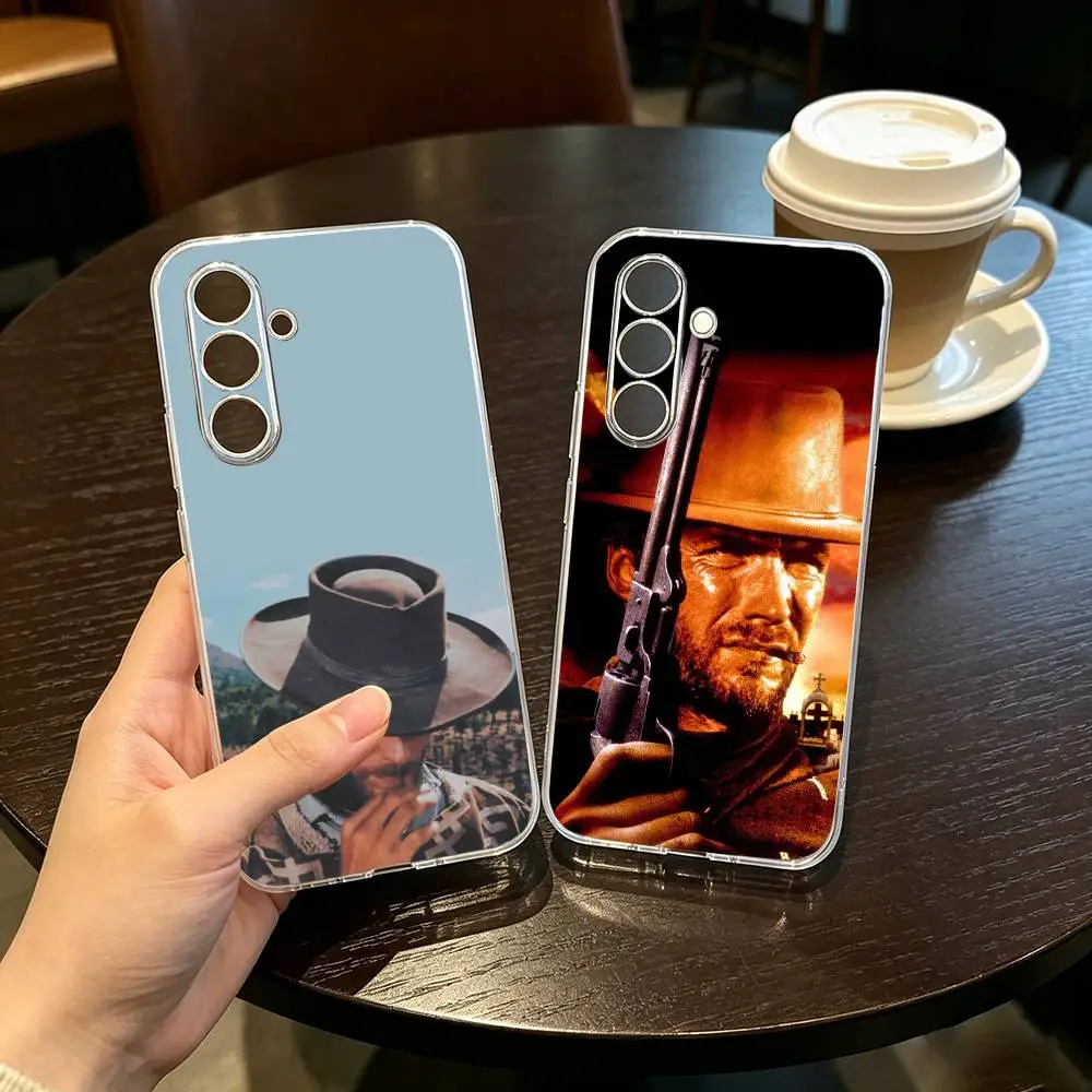 

C-Clint Eastwood Graphicc Phone Case Transparent Silicone Soft For SamsungA10,12,20,21S,30,31,40,50,51,52,70,71
