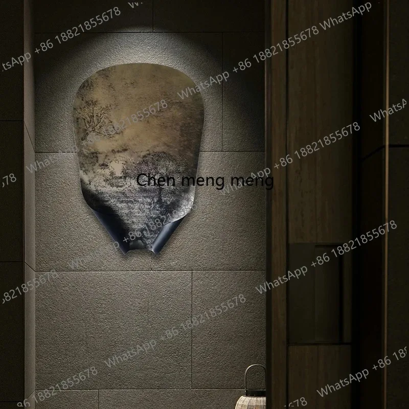 H New Chinese three-dimensional decorative painting background wall soft installation entrance special-shaped high-end landscape
