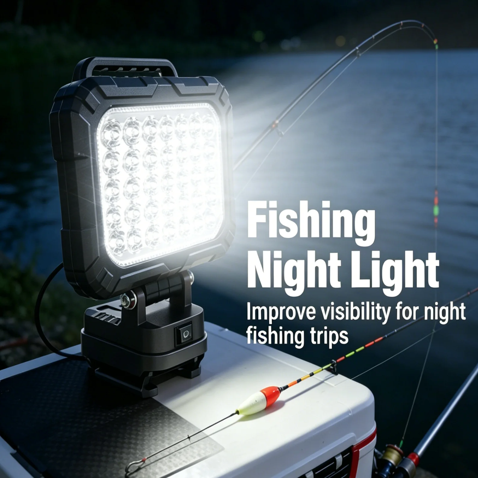8 inch LED Work Light for Makita Dewalt Milwaukee 18V Battery Dual USB Rechargeable Camping Floodlight