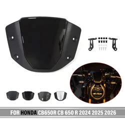 For Honda CB650R CB 650 R 2024 2025 2026 Front Wind Deflector Protector Visor Screen With Bracket Air Fairing Motorcycle Sports