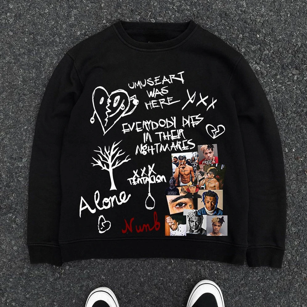 

Hip Hop XXX Diary American Vingate Niche Design Men's and Women's Crew Neck Sweater Street Wear Long-sleeved Loose Sweatshirt