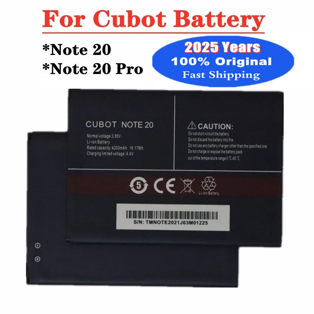 

2025 Years New Original Battery For Cubot Note 20 Pro /Note 20 Note20 4200mAh High Quality Mobile Phone Battery In Stock