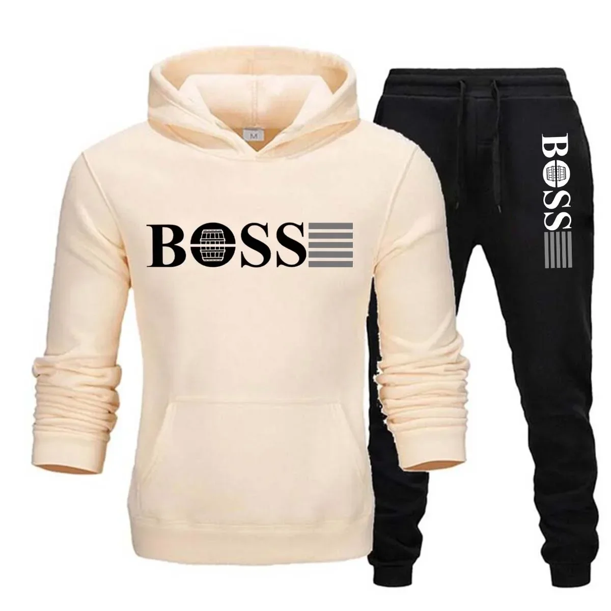 2025 Autumn/Winter new Men's hooded sweatshirt + long pants 2-piece set, outdoor training jogging men's casual sweatshirt set