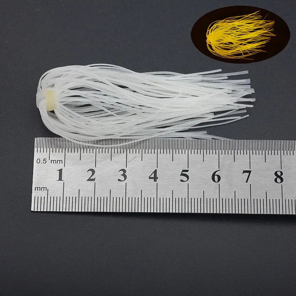 

Luminous Fishing Umbrella Skirts 88 Strands Elastic Hole Lure Silicone Skirts Replacement Glowing Silicone Jig Skirts