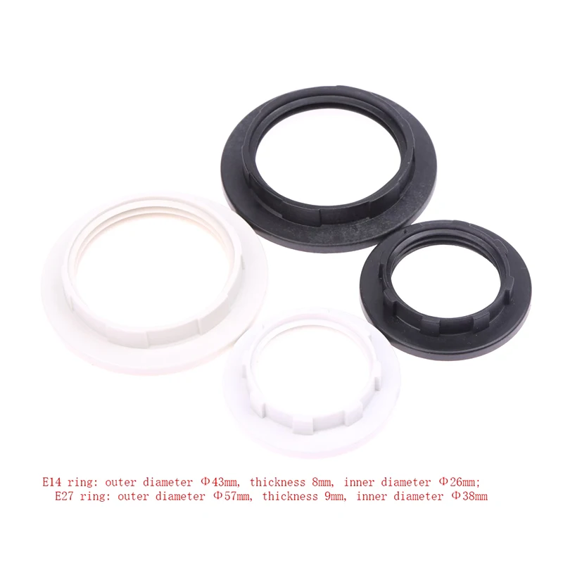 5Pcs E14/E27 Plastic Lampshade Collar Rings Threaded Candelabra Base Retainer Lock Light Shade Socket Reducing Ring Bulb Holder