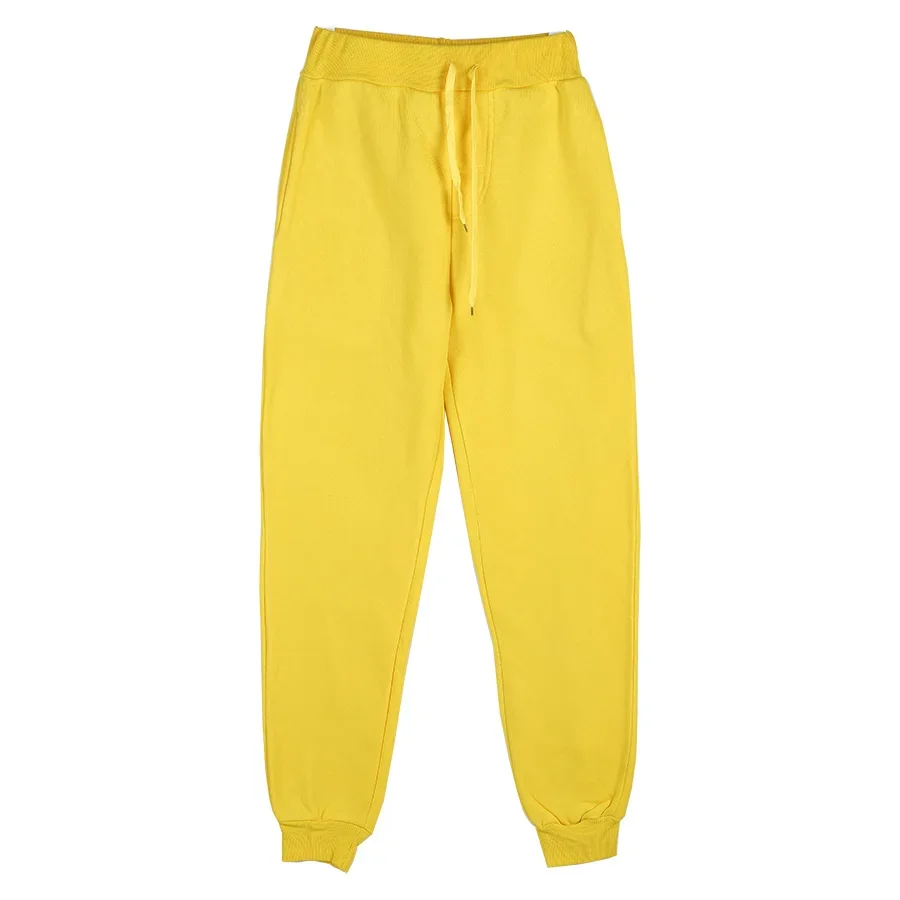 2025 New Joggers Sweatpants Men and Women Elastic Waist Loose Casual Trousers White Beige Pink Yellow Hip Hop Mens Sweat Pants image 2