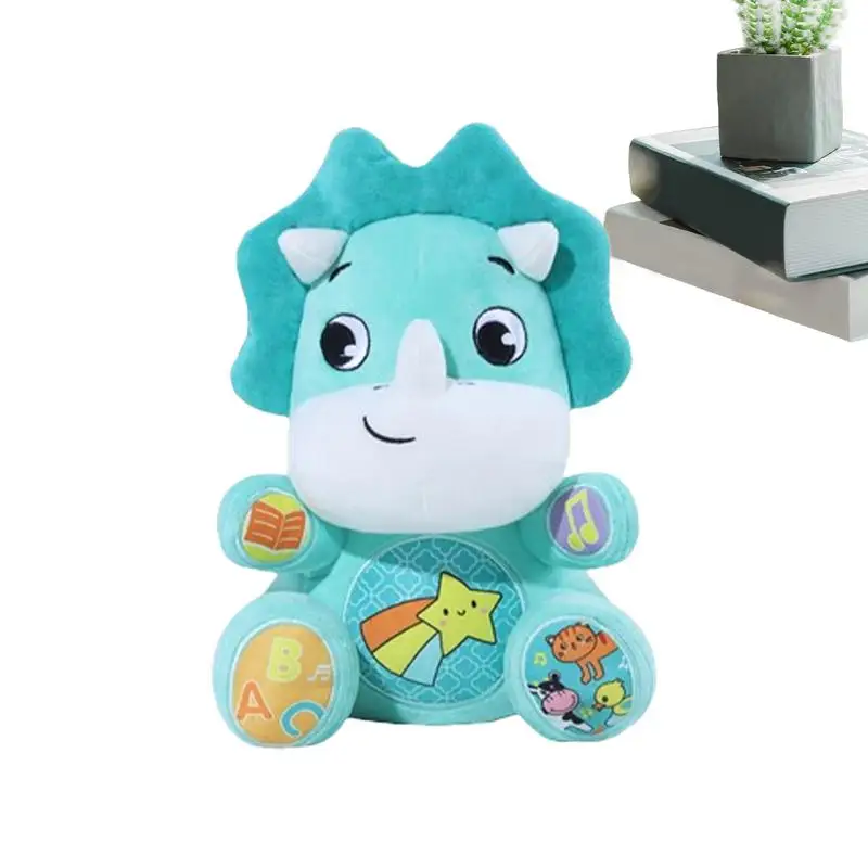 Calmante Plush Animals Music Sleeping Toy, chupeta de cama portátil, companheiro de pelúcia interativo, boneca animal macia para crianças