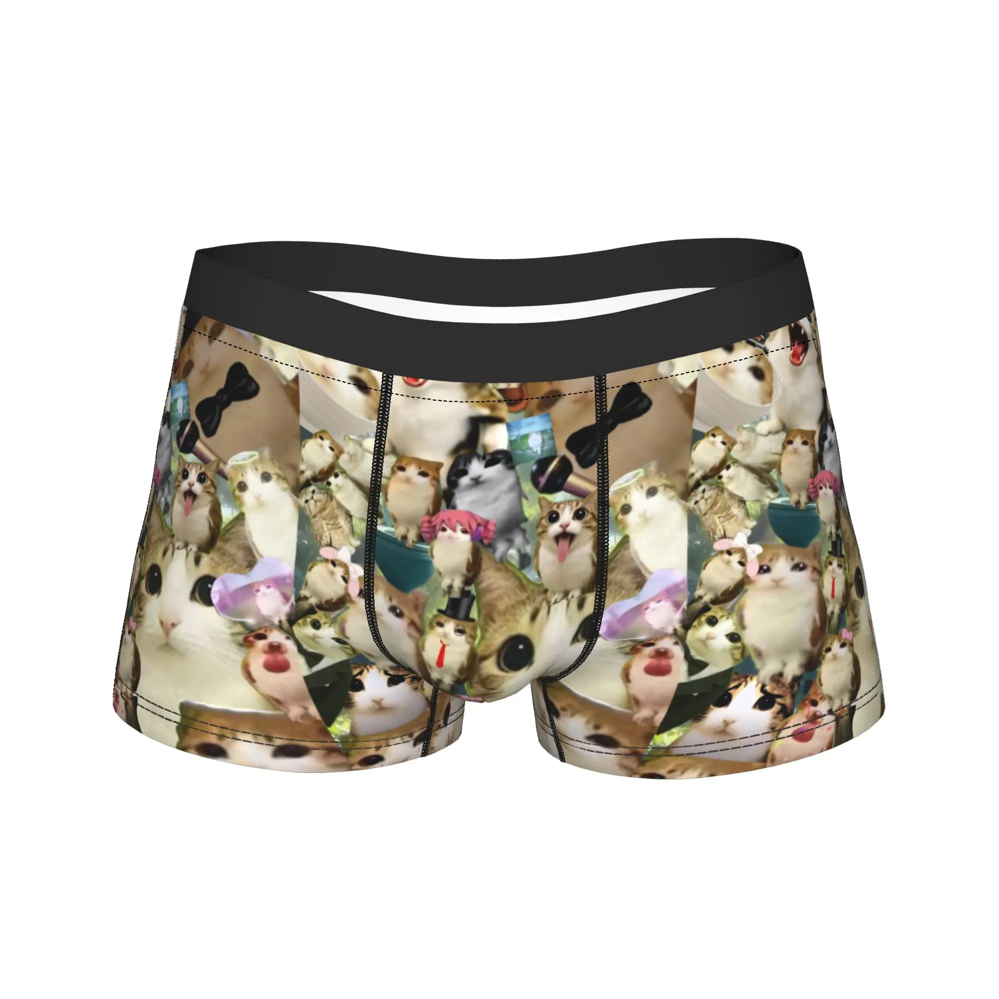 Meowl Cat Owl Meme Merch Boxers Shorts Fun Underwear  Boxer Underpants Gag Gifts For Man