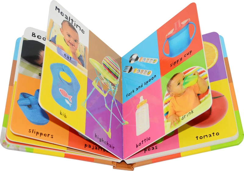 First 100 English Words for Kids Hardcover Cardboard Books Baby Early Education Learning Picture Book Montessori Toys 3-6 Years