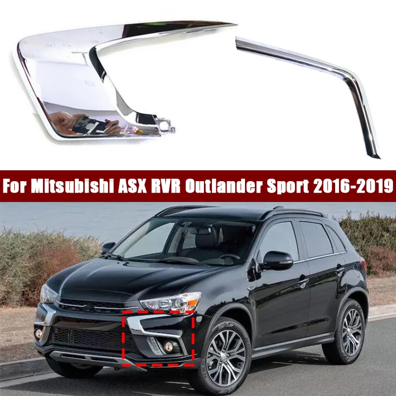 

Накладка на передний бампер, нижняя хромированная полоса для Mitsubishi ASX RVR Outlander Sport 2016-2019, крышка противотуманной фары, аксессуары, Стайлинг автомобиля