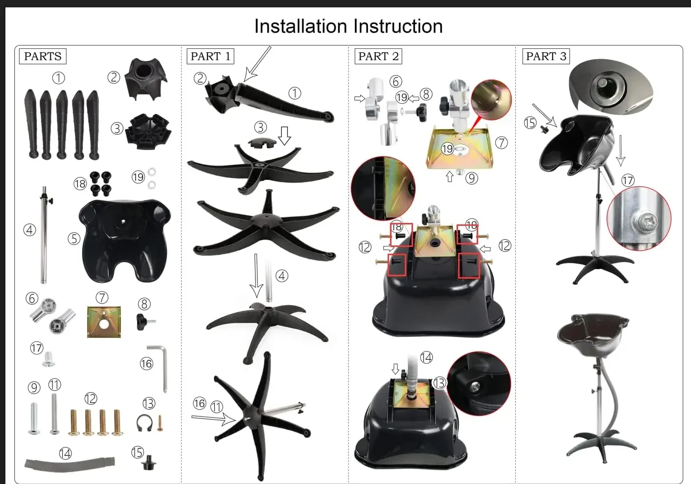 ポータブルモバイルシャンプーボウル,高さ調節可能,破れない,排水管とバケツ付きの洗髪シンク,美容院,理髪店用